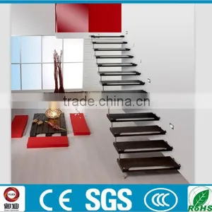 Decorative Indoor Customized Wooden Floating Staircase Manufacturer--YUDI thumbnail-1
