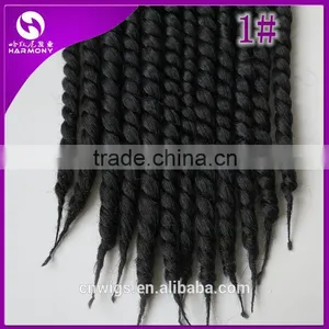 ( Black Color 1# ) STOCK 18inch 100grams Synthetic Afro 2X Twists Havana Mambo Hair Jumbo Braiding Hair Extensions thumbnail-4