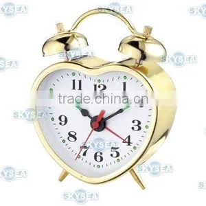 Retro Metal Mechanical Heart Shaped Doubel Bell Alarm Clock thumbnail-1