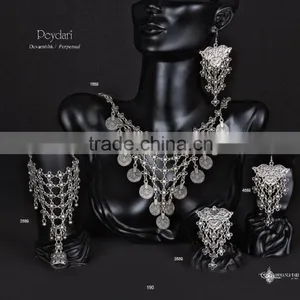 Ring Earring Bracelet Necklace Turkish Ottoman Antique Culture Jewelry Set Made in Turkey thumbnail-6