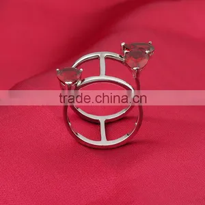 Red CZ Stone Knuckle Midi Rings thumbnail-3