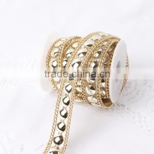 Hot Fix Adhesive Alloy Rhinestone Chain Trim thumbnail-1