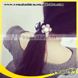 Camellia Elastic Flower Hair Band, Knitted Hair Bands With Flower thumbnail-1