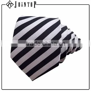 Wholesale Custom Silk Man White Striped Necktie thumbnail-1