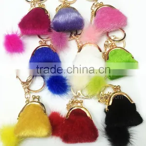 China Supplier Small Coin Wallet Decorative Zebra Fur Ball Keychain thumbnail-5