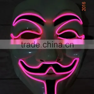 Vendetta el Wire Mask / EL Wire Party Mask for Halloween / EL Wire Halloween Mask thumbnail-1