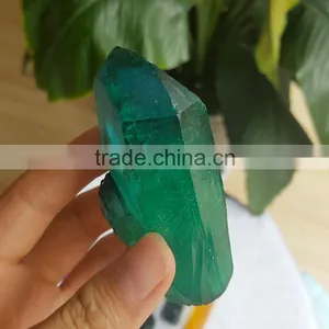 Wholesale Aqua Aura Quartz Crystal Point Titanium Coating Crystal Cluster thumbnail-3