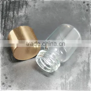 5ml,10ml,15ml Clear Tube Glass Perfume Bottle for E-liquid for e Juice With 18mm Neck Size Shiny Gold Metal Aluminum Screw Cap thumbnail-2