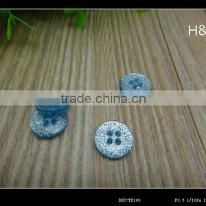 18L Glitter 4-hole Resin Blue Shirt Button thumbnail-1
