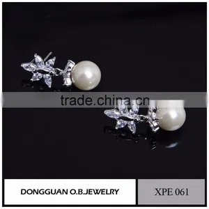 Fashion Imitation Pearl Earring Design Wholesale Charms Jewelry/Stud Earring With Pin thumbnail-2