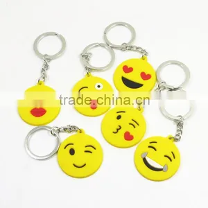 Cheap Custom Cute Cute Face Advertising Key Ring/ Soft PVC Funny Face Promotion Keychain thumbnail-5