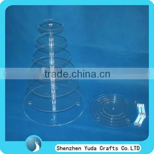 Durable Desktop Custom 7 Tiers Tiered Crystal Wedding Cake Stand Acrylic Cake Holder Cheap thumbnail-1