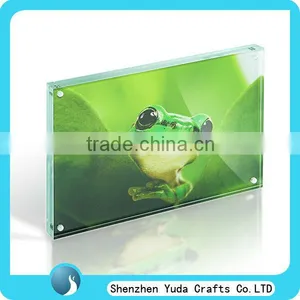 Desktop Custom Clear Acrylic Waterproof Picture Frame Frameless Cheap Plexiglass Photo Frame With Magnet for Sale thumbnail-1