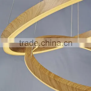 Frosted Crystal Pendant Lamp Wood Pendant Lamp LED Ring Pendant Lamp OM66138 thumbnail-6