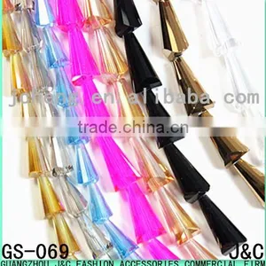 6*12mm All Kinds of Color Pyramid Shaped Glass Beads thumbnail-1