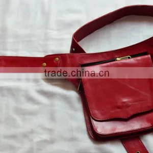 Genuine Leather Hip Waist Travel Pockets Belt Bag/bum Bag Belt in Real Leather thumbnail-1