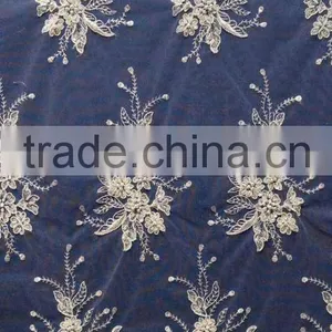 New Fashion Design Embroidery Beaded Lace Fabric thumbnail-1