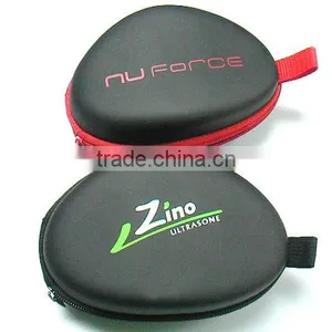 (Black and Hot) Mesh Style With Zipper Enclosure Handsfree Headset Earphone HARD EVA Bag thumbnail-1