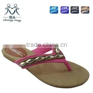 2016 Fuzzy Summer Metal Bead Slipper for Girls thumbnail-1