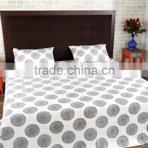 Jaipur Hand Block Print Bed Sheet Indian Hand Block Printed Cotton Fabric Bedsheets thumbnail-1