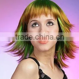 Wholesale Synthetic Dye Ombre Green Color Hair Cosplay Wigs thumbnail-3