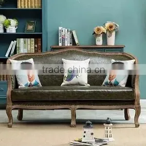 Carved Wood Frame and Leather Sofa Sets 2016 thumbnail-2