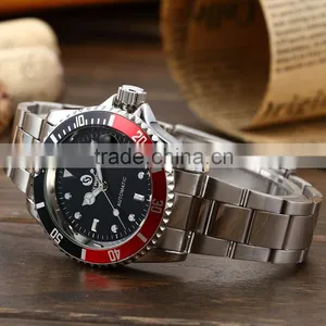 Luxury Red Stainless Steel Auto Date Automatic Mechanical Analog Watch thumbnail-5