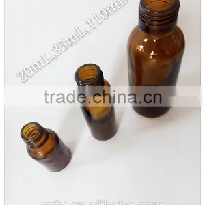 20mL,35mL,110mL, Amber Round Glass Chemical Bottles thumbnail-1