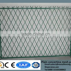 China Factory Suppling Diamond Hole 1.2m to 2.4m Width Anti Climb Hot Dip Galvanized Solid Steel Frame Welded Razor Mesh Fencing thumbnail-1