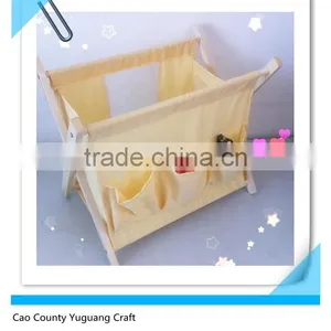 Customized Yellow Magazine Rack With Pine Wood Shelf thumbnail-1