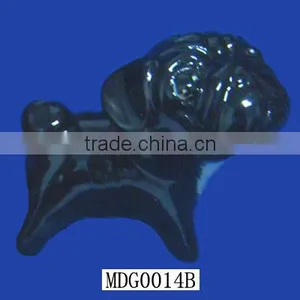 Hand Made Vintage Ceramic Dog Figurine Black Pug Dog thumbnail-1