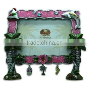 Hawaiian Palm Trees Beach Scene Poly Picture Frame With Charms thumbnail-2