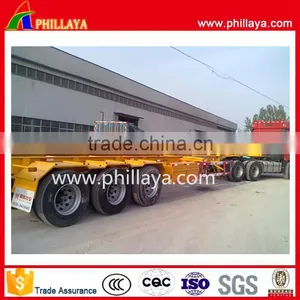 China 3 Axles 40ft Container Semi Trailer Widely Used New Condition Low Price 20ft 40 Feet Flatbed Truck Trailer Made in China thumbnail-4