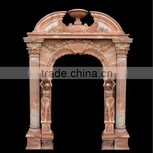 House Marble Arch Shapred Door With Pattern Carving thumbnail-1