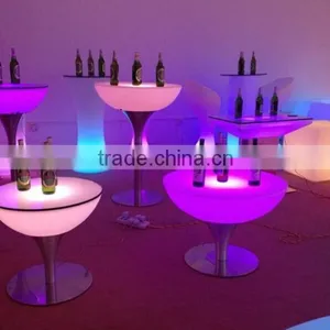 60CM LED Remote Halfmoon Table/ Hot Sell LED Rechargeable Halfmoon Coffee Table/LED Outdoor Lawn Halfmoon Cocktail Table thumbnail-6