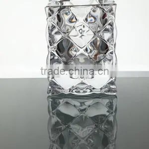 Glass Candle Holder Square Shape Crystal Candle Holders thumbnail-1