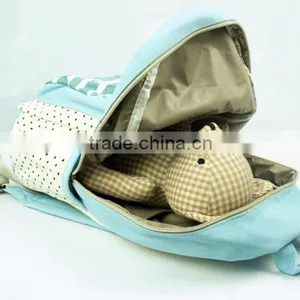 Canvas Polka Dots and Stripes School Bag School Backpack For Campus Hiking Travel Book Bag thumbnail-3