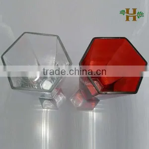 Factory Price Clear Hexagon Glass Flower Vase thumbnail-3