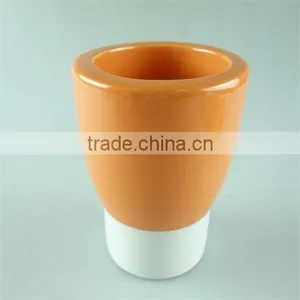 Orange Ceramic Bathroom 3 Set With Lotion Dispenser, Toilet Brush Holder, Tumbler Accessory thumbnail-3