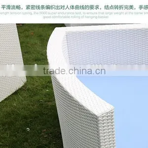 White PE Rattan Half Round Outdoor Sofa Set for Wedding Party Events LQ-A612 thumbnail-2