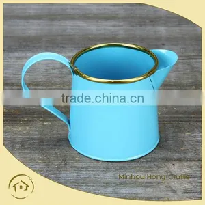 Painted Blue Metal Watering Can thumbnail-1