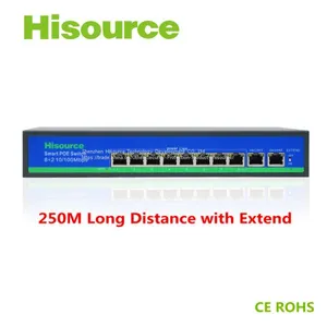 Hisource 8+2 250m Long Distance 48v Poe Switch thumbnail-2