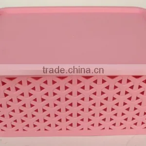 Medium Size Plastic Laundry Basket Storage Basket Clothing Bastet With Lid thumbnail-6