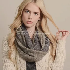 Soft Lightweight Spring Autumn Infinity Loop Circle Scarf Factory thumbnail-4