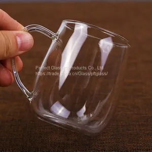 Glass Cup Kungfu Tea Cup Three Part Glass Cup Filter Glass Cup Coffee Cup Milk Cup Juice Cup for Hotel and Resturant thumbnail-4