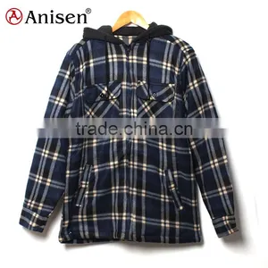 Promotional Stock Lot Apparel Men Fleece Plaids Jacket thumbnail-1