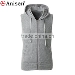 Oem Factory Wholesale Fleece Men Hooded Vest thumbnail-1