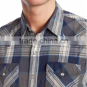 Wholesale Dress Shirt Men Plaid Stylish Flannel Shirts thumbnail-4