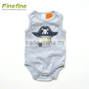Eco Friendly Baby Clothes Unisex Sleeveless Organic Baby Romper thumbnail-3