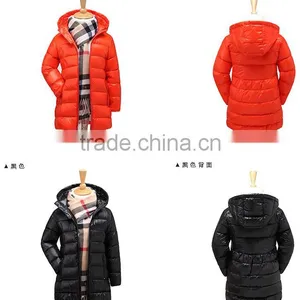 Custom Made Children Casual Long Duck Down Jacket/design Kids Girls Lightweight Feather Filled Down Wear thumbnail-6